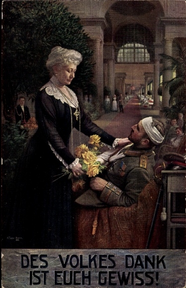 Artist Postcard Fischer, The people's gratitude is certain, Empress Auguste Viktoria visits hospital