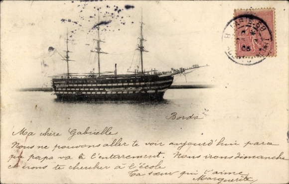Ak Borda Reichenbach in der Oberlausitz,  Schiff, Meer, schwarz-weiß Foto