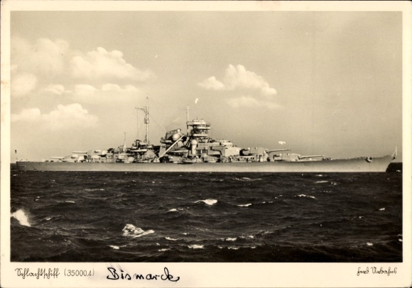 Ak Deutsches Kriegsschiff, Schlachtschiff Bismarck, Kriegsmarine