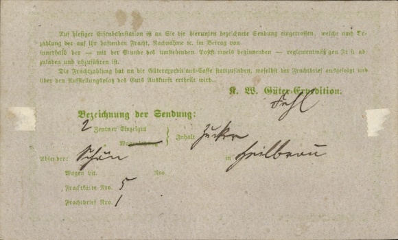 Postwaardestukken Ak correspondentie, zaken, omschrijving van de zending