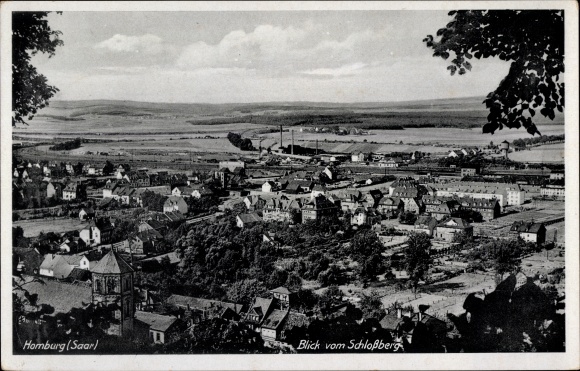 Postcard Homburg in the Palatinate Saarland, view from the Schlossberg