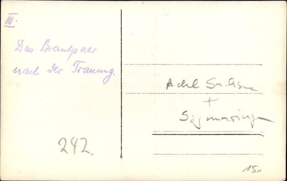 Foto Ak Adel Sachsen en Sigmaringen, bruidspaar na de bruiloft