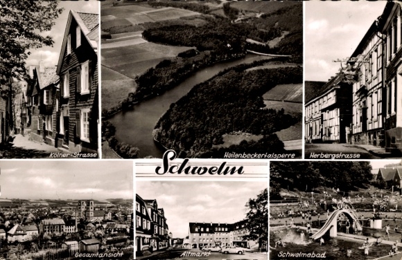 Ak Schwelm in Westfalen, Heilenbeckertalsperre, luchtfoto, Schwelmebad, Kölner Straße