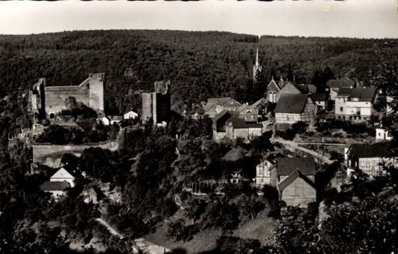 Postcard Hohenstein im Taunus, castle, panorama