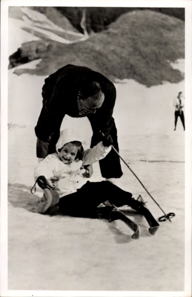 Ak Prinzessin Margriet der Niederlande beim Skifahren in St. Anton, 1949