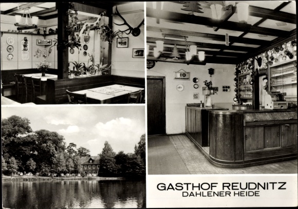 Ansichtkaart Reudnitz Cavertitz, herberg, interieur, toog, Dahlener Heide