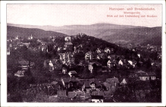 Ak Wernigerode im Harz, Lindenberg, Brocken