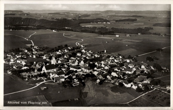 Postcard Altusried in Allgäu, aerial photograph