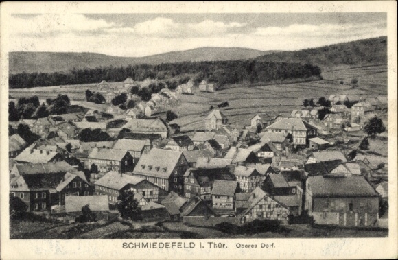 Postcard Schmiedefeld am Rennsteig Suhl Thuringia, Upper Village, general view
