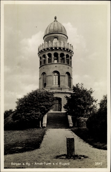 Ak Bergen auf der Insel Rügen, Arndt Turm a. d. Rugard