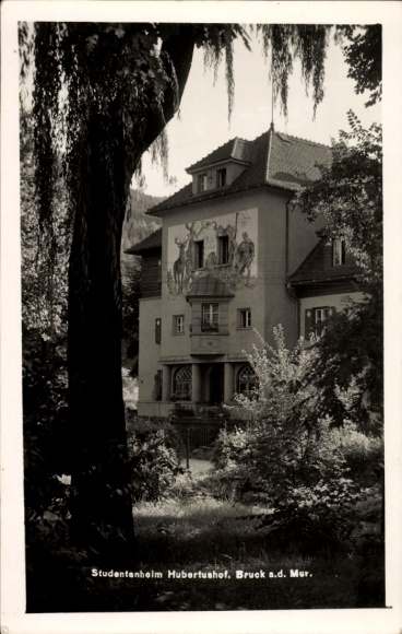 Ak Bruck an der Mur Steiermark, Ottokar Kernstock Haus, Studentenheim Hubertushof, Gebäude mit...