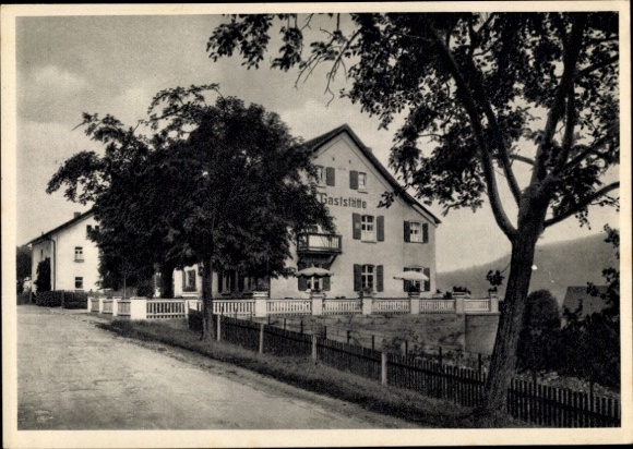 Postcard Pommelsbrunn Middle Franconia, Restaurant Zum Bahnhof