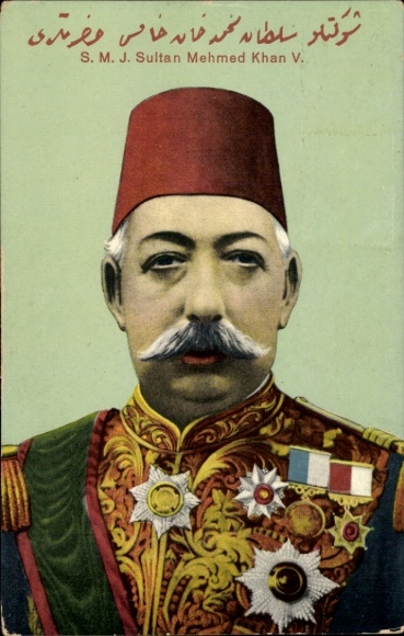 Postcard Sultan Mehmed Khan V, portrait