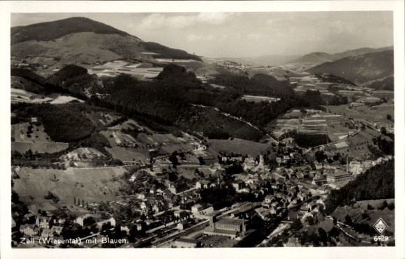 Picture PC Zell im Wiesental, landscape, mountains, partial view of Zell, Black Forest