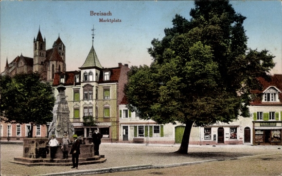 Postcard Breisach am Oberrhein, market square