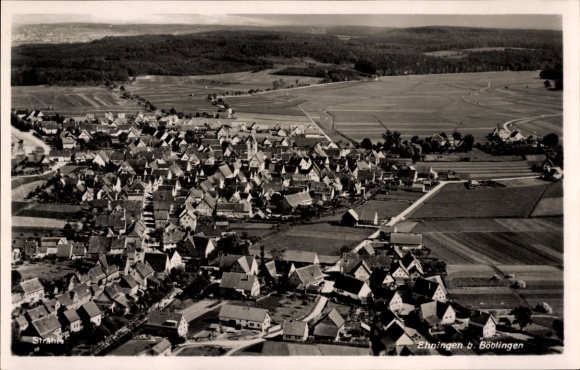 Ak Ehningen Baden Württemberg, Ehningen vom Flugzeug aus