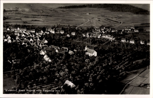 Postcard Walddorf Altensteig in the Black Forest Württemberg, aerial photograph