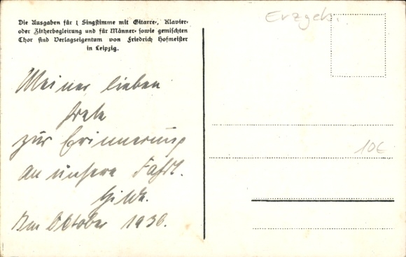 Song Postcard Günther, Anton, Ore Mountain dialect 24, Hello God my Arzgebirch, Keilberg