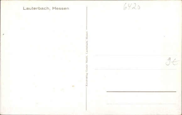 Artist Postcard Lauterbach an der Lauter Vogelsbergkreis, square, half-timbered houses