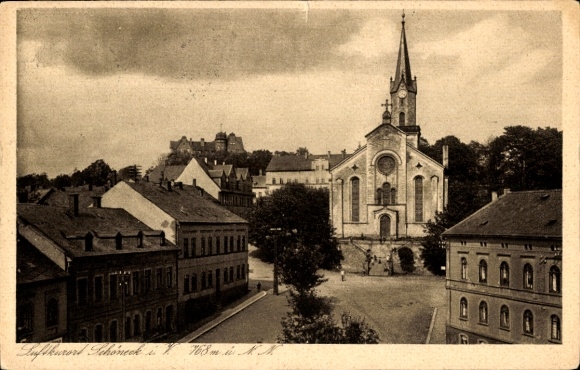 Ak Schöneck im Vogtland, Untermarkt, Kirche
