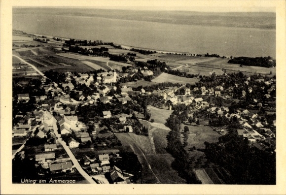 Ak Utting am Ammersee Oberbayern, Fliegeraufnahme