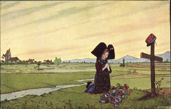 Artist PC Hansi, Jean Jacques Waltz, The Prayer of Alsace, grave