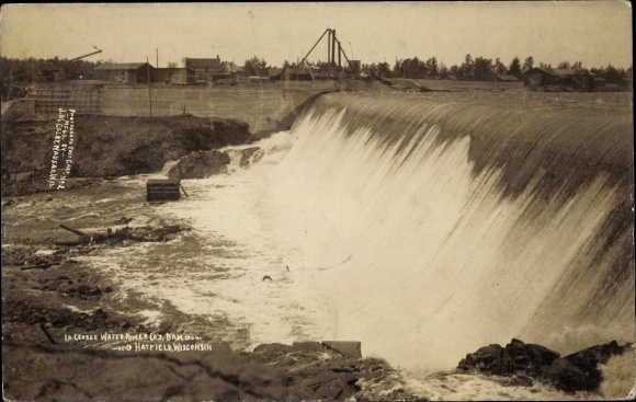 foto Ak Hatfield Wisconsin USA, waterkrachtcentrale