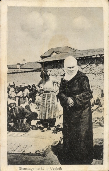 Postcard Skopje Macedonia, Tuesday market