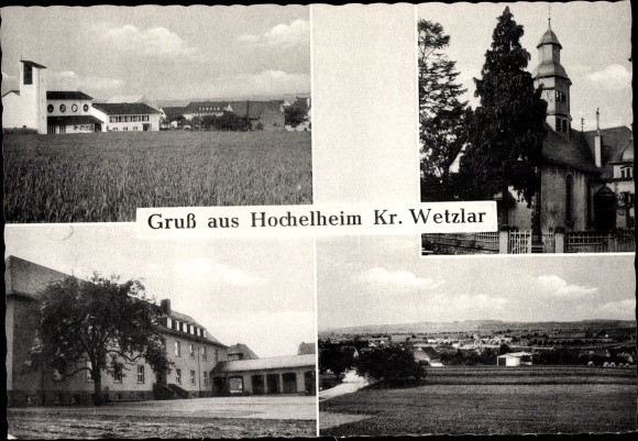 PC Hochelheim Hüttenberg im Taunus Hessen, total view, church tower