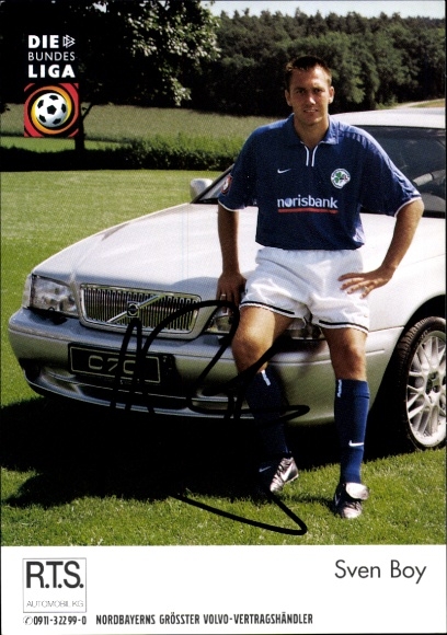 Autograph card footballer Sven Boy, SpVgg Greuther Fürth, autograph