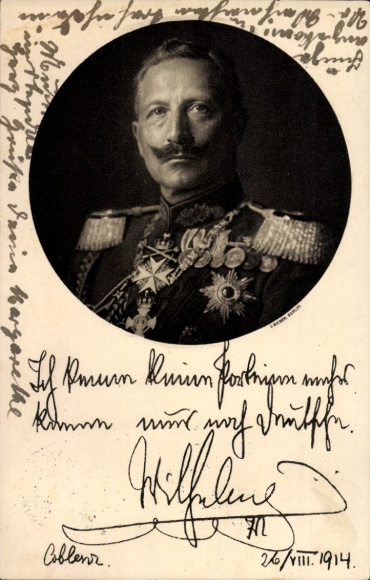 Postcard Kaiser Wilhelm II., Portrait, I no longer know any parties, quote 1914