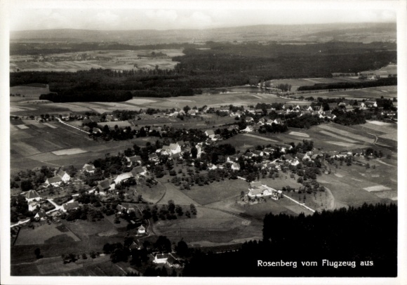 Postcard Rosenberg in Württemberg, Rosenberg from the plane