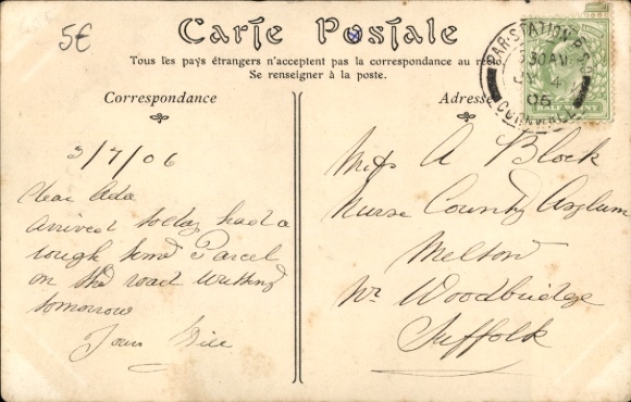 Postcard Woman and Child in Breton Costumes