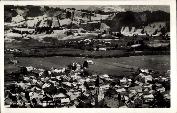 Postcard Wertach im Allgäu, aerial photograph