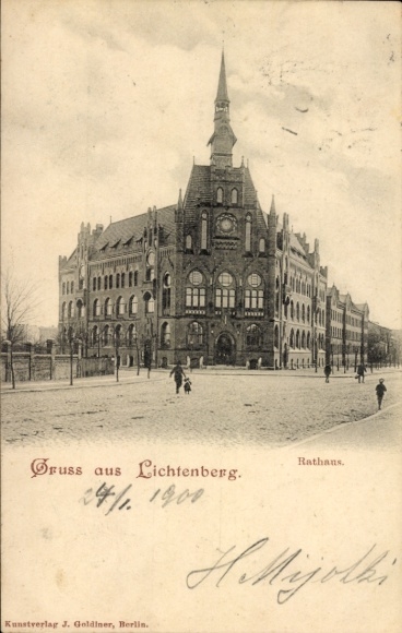 Ak Berlin Lichtenberg, Rathaus