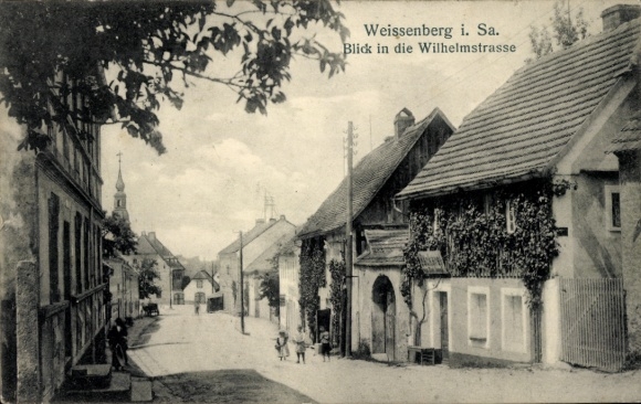 Ak Weißenberg in Sachsen, Blick in die Wilhelmstraße