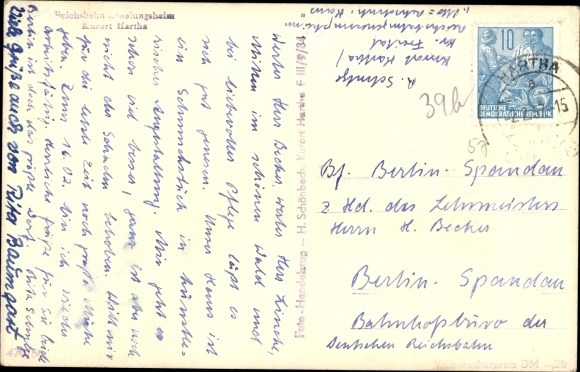 PC Hartha Hintergersdorf Tharandt in the Ore Mountains, Reichsbahn convalescent home