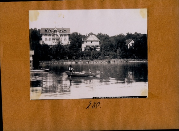 Photo around 1890, Weggis canton Lucerne, Hotel Bellevue, Lucerne city, general view, Rigi, Tödi