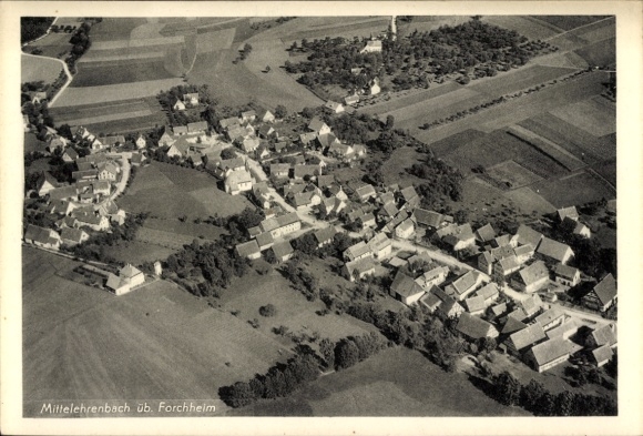 Ak Mittelehrenbach Leutenbach Oberfranken, Fliegeraufnahme