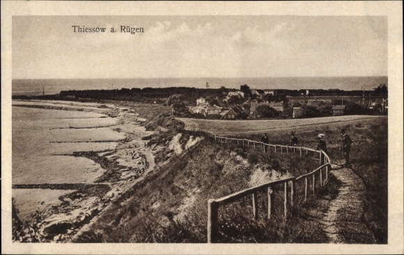 Postcard Baltic resort Thiessow on Rügen, view of the town