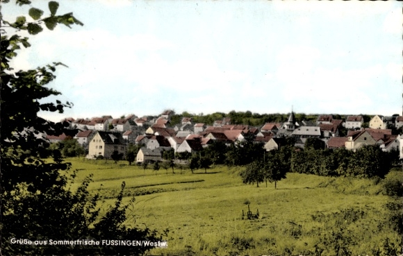 Postcard Fussingen Waldbrunn in the Westerwald, partial view