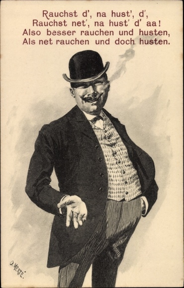 Artist Postcard Merte, Oskar, smoke d&#39;, na hust&#39;, d&#39;, smoke net&#39;, na hust&#39;, d&#39;aa, smoking man