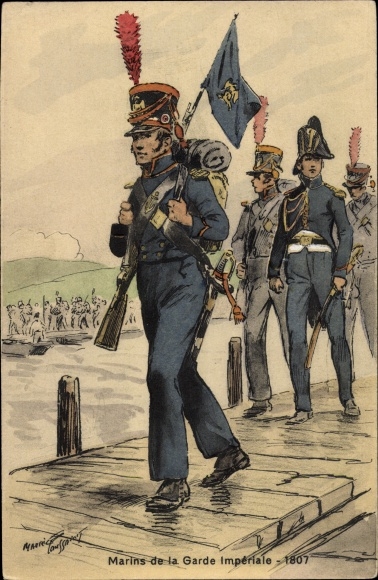 Artist Postcard Toussaint, sailors of the Imperial Guard 1807