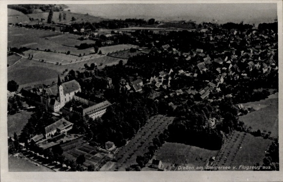 Ak Dießen am Ammersee Oberbayern, Fliegeraufnahme
