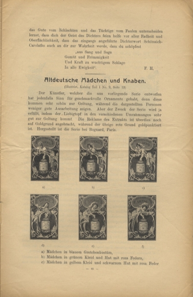 Liebig pictures newspaper advertising Dreser issue 6, volume 11, 1906