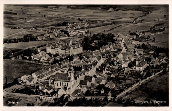 Ak Ellingen in Mittelfranken Bayern, Fliegeraufnahme