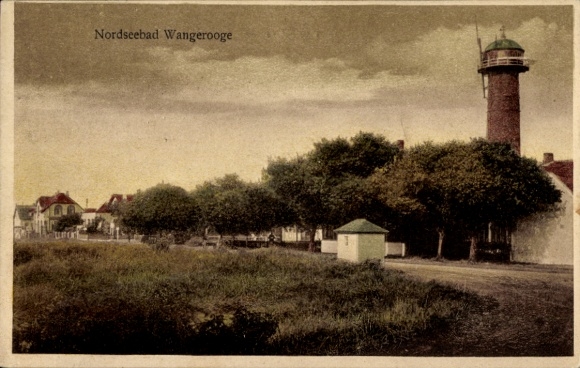 Postcard North Sea resort Wangerooge in East Frisia, lighthouse