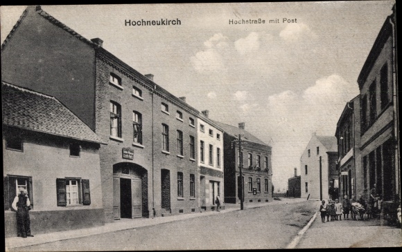 Postcard Hochneukirch Jüchen North Rhine-Westphalia, Hochstrasse, Post