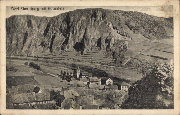 Postcard Alt Münster am Stein Ebernburg Rhineland Palatinate, total view, Rotenfels