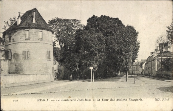 Ak Meaux Seine-et-Marne, Boulevard Jean-Rose, Tour des anciens Remparts